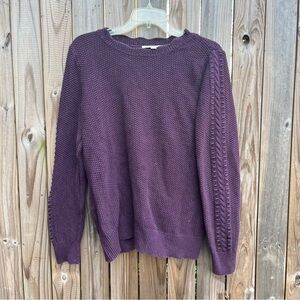 LOFT Deep Purple Textured Sweater
